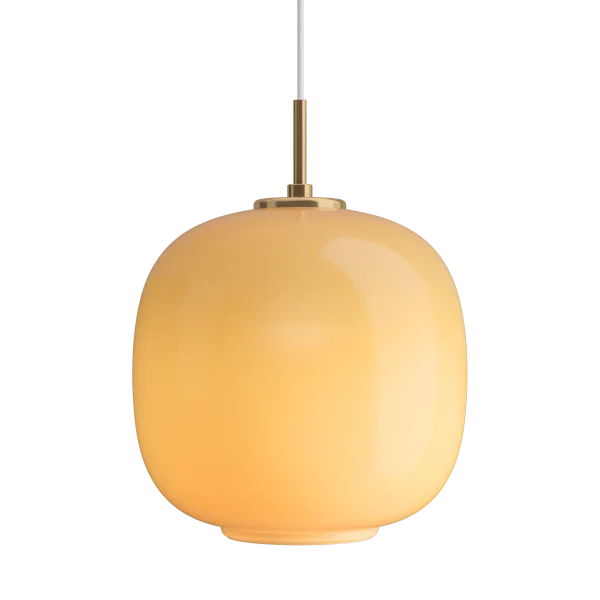 Louis Poulsen VL45 Radiohus pendant lamp Ø25 cm Brass-amber glass