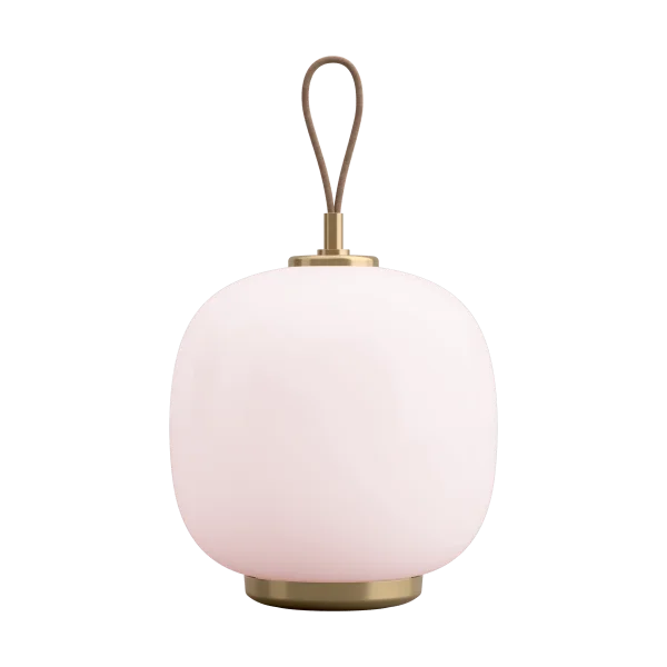 Louis Poulsen VL45 Radiohus portable lamp Ø17,5 cm Brass-pale rose glass