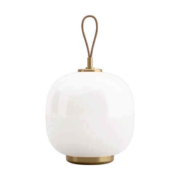 Louis Poulsen VL45 Radiohus portable lamp Ø17,5 cm Brass-white opal glass