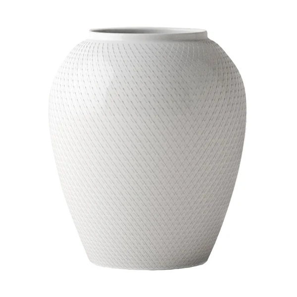 Lyngby Porcelæn Rhombe vase Ø21.5 cm White