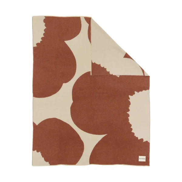 Marimekko Iso Unikko throw blanket Off white-chestnut, 130x170 cm