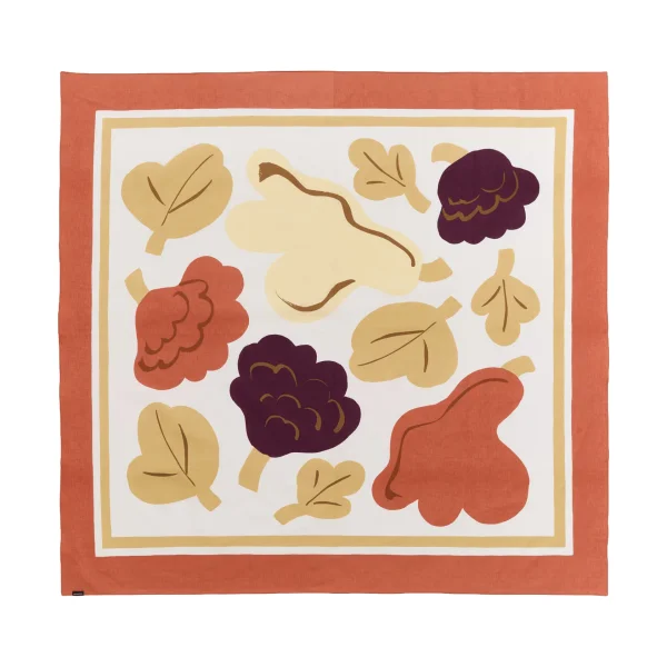 Marimekko Kukasta Kukkaan duvet cover set White-terracotta-ochre-plum, 140x140 cm