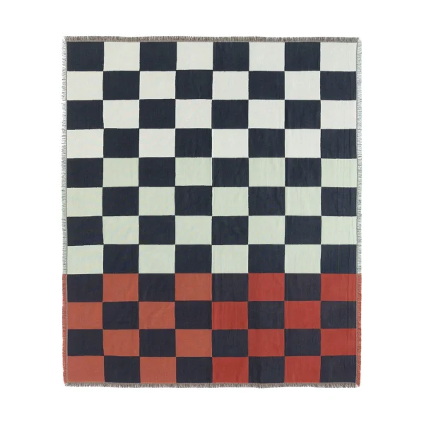 Marimekko Kukko ja Kana throw 130x170 cm Off white- dark blue-Orange red