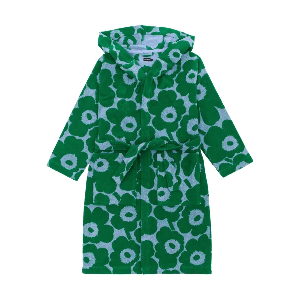 Marimekko Pieni Unikko bathrobe M Light blue-green