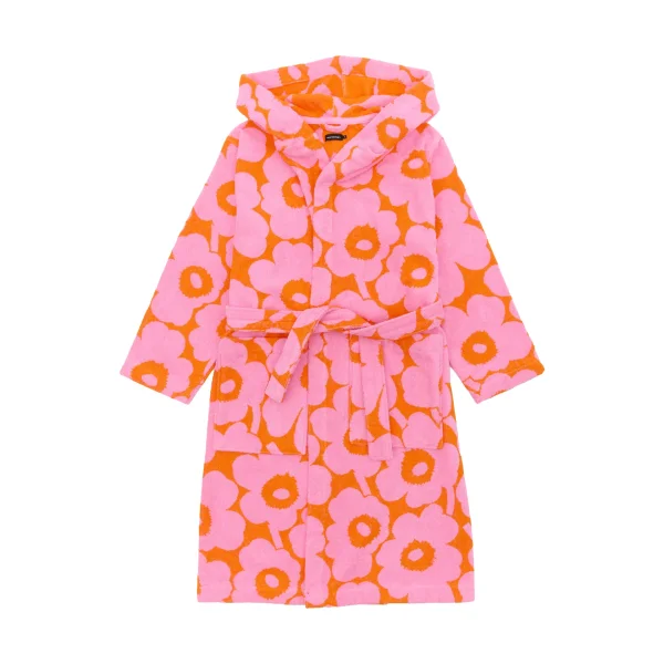 Marimekko Pieni Unikko bathrobe S Orange-pink
