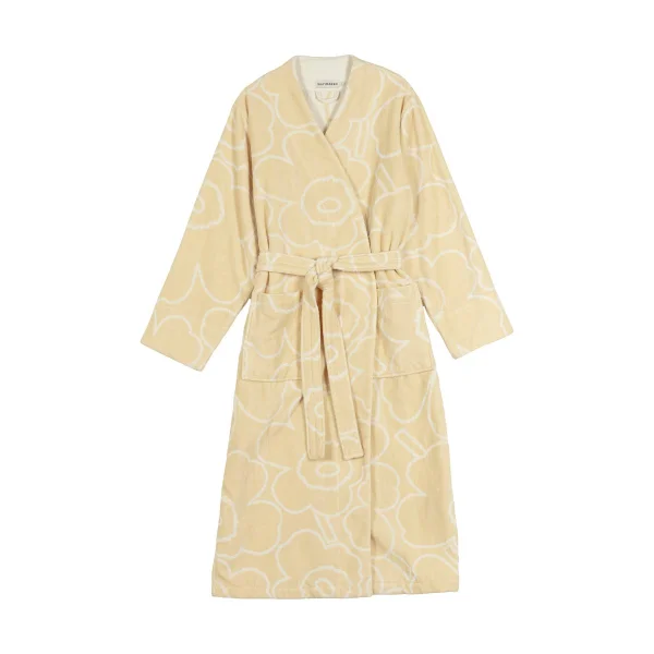 Marimekko Piirto Unikko bathrobe beige The