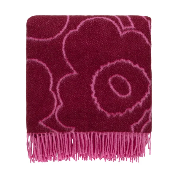 Marimekko Piirto Unikko throw 130x170 cm Burgundy-fuchsia