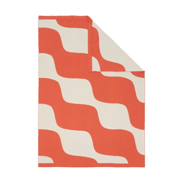 Marimekko Taifuuni throw Off white-orange red, 140x180 cm