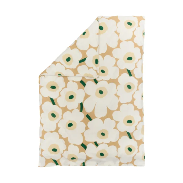Marimekko Unikko duvet cover 150x210 cm Sand-off white-hay-emerald