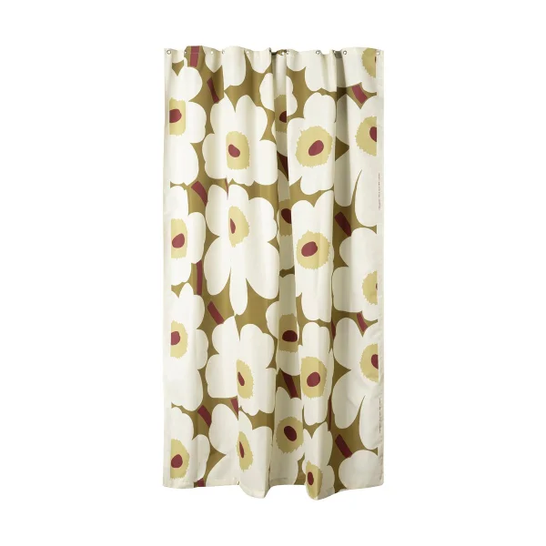 Marimekko Unikko shower curtain Green umber-cream