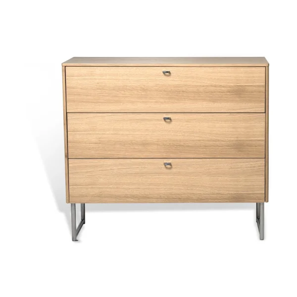 Mavis Deus chest of drawers 3 drawers White pigmented matte lacquered oak