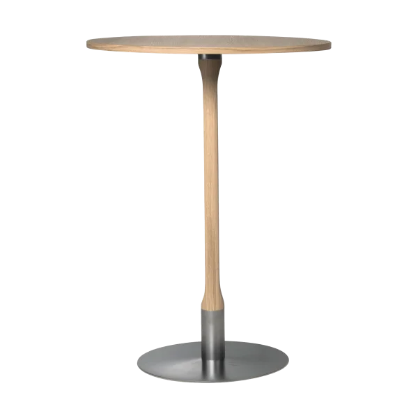 Mavis Rod bar table Ø70 cm White pigmented matte lacquered oak
