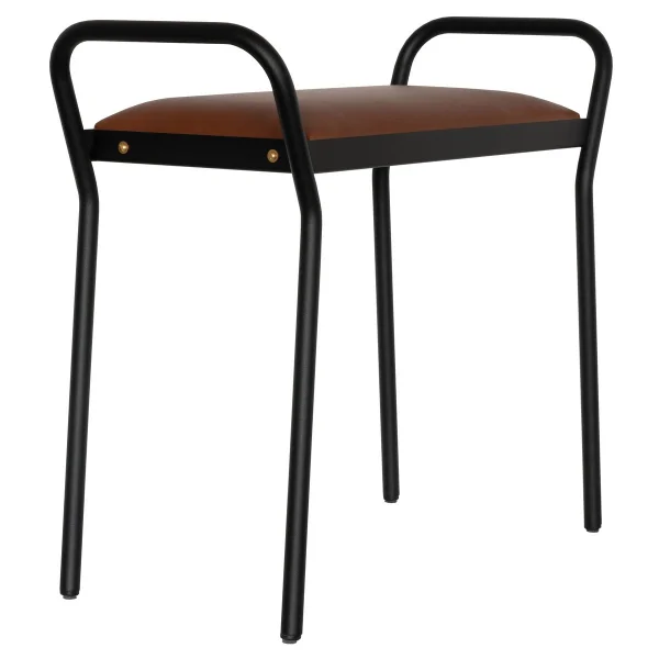 Maze Anyone stool Black-vintage cognac