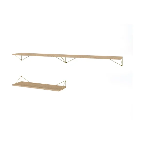 Maze Pythagoras Bundle A shelving system oak-brass Pythagoras Bundle A shelving system oak-brass