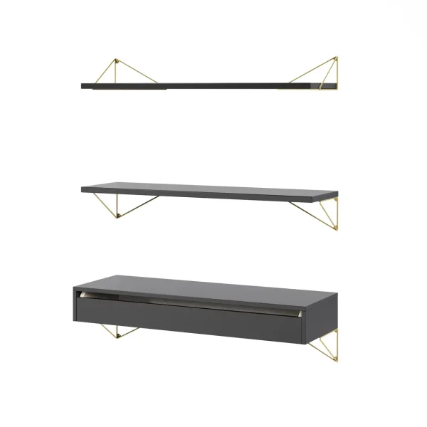 Maze Pythagoras Bundle C shelving system black-brass Pythagoras Bundle C shelving system black-brass