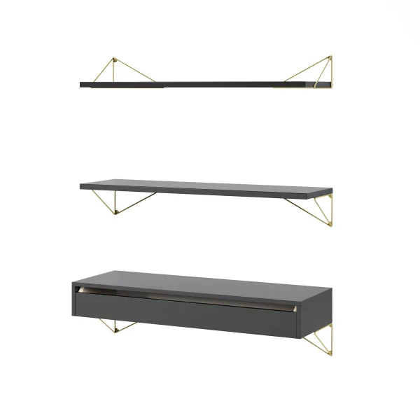 Maze Pythagoras Bundle C shelving system black-brass
