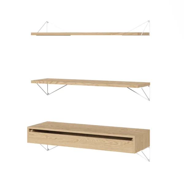 Maze Pythagoras Bundle C shelving system oak-white Pythagoras Bundle C shelving system oak-white