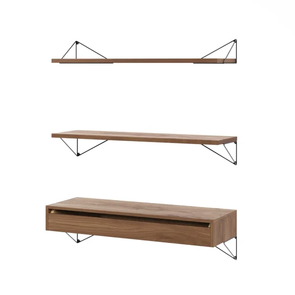 Maze Pythagoras Bundle C shelving system walnut-black Pythagoras Bundle C shelving system walnut-black