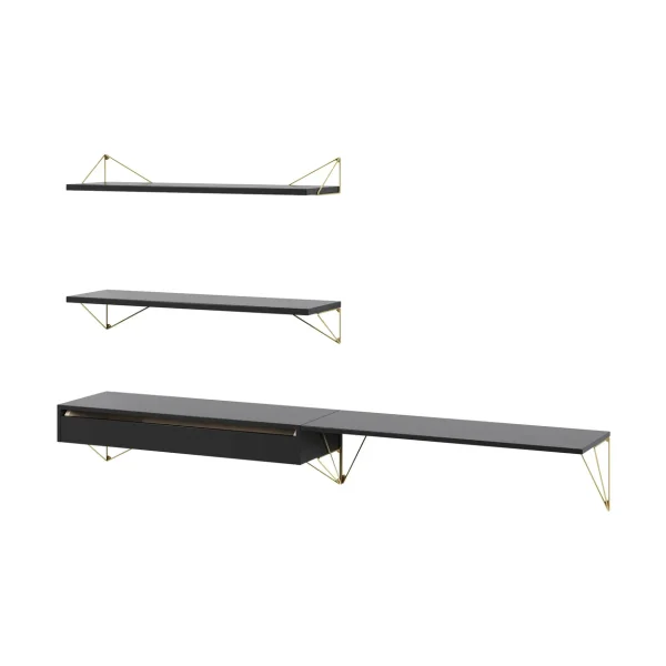 Maze Pythagoras Bundle D shelving system black-brass Pythagoras Bundle D shelving system black-brass