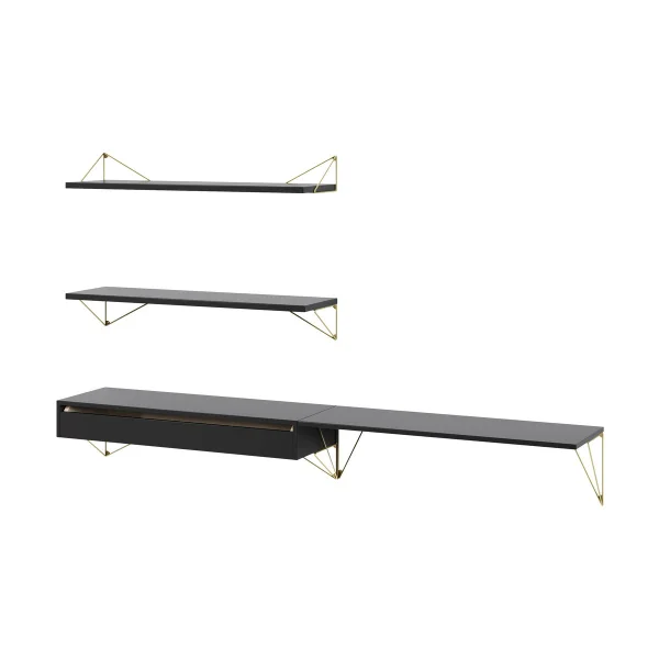 Maze Pythagoras Bundle D shelving system black-brass