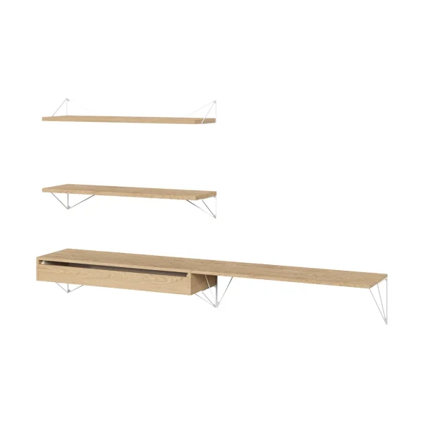 Maze Pythagoras Bundle D shelving system oak-white Pythagoras Bundle D shelving system oak-white