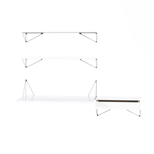 Maze Pythagoras Bundle E shelving system white-chrome Pythagoras Bundle E shelving system white-chrome