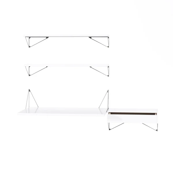 Maze Pythagoras Bundle E shelving system white-chrome