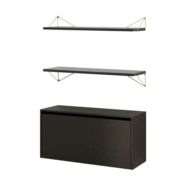 Maze Pythagoras Bundle F shelving system black-brass Pythagoras Bundle F shelving system black-brass