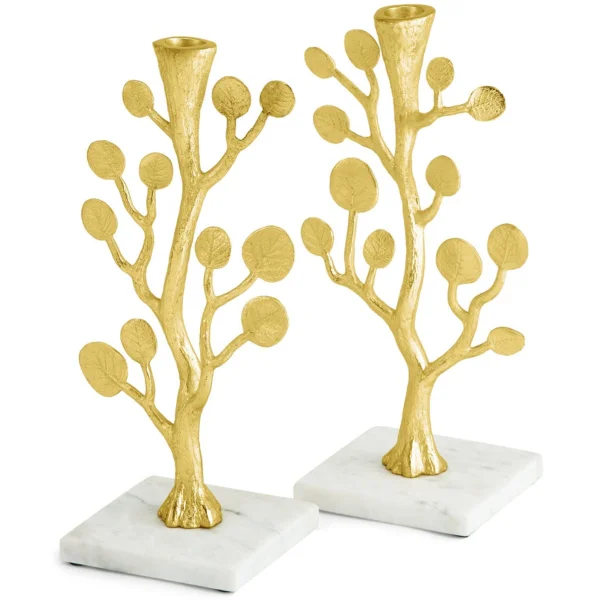 Michael Aram | Botanical Leaf Gold Candleholders | Gold