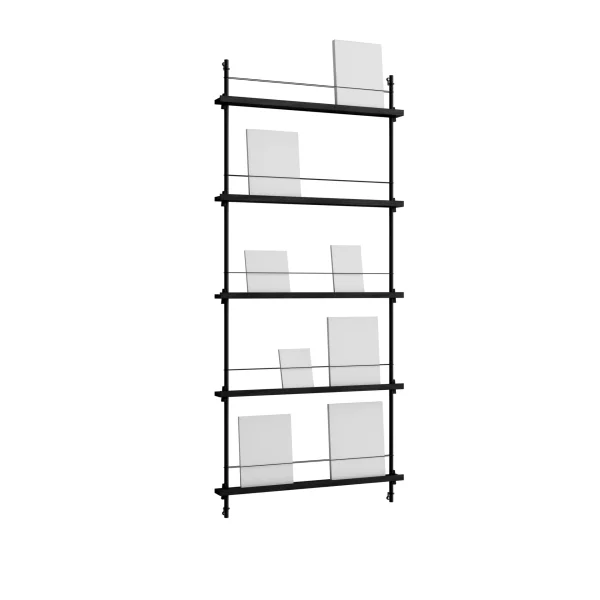 MOEBE Magazine Shelving magazine rack Black, 85x180x7 cm, MS.180.1