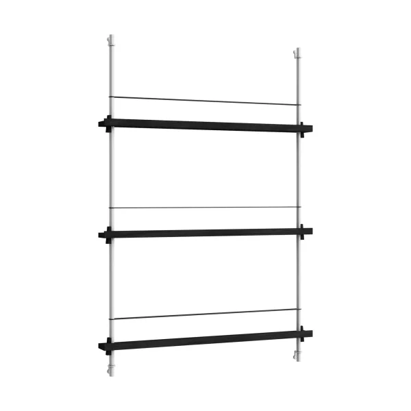 MOEBE Magazine Shelving magazine rack Black-stainless steel, 85x115x7 cm, MS.115.1