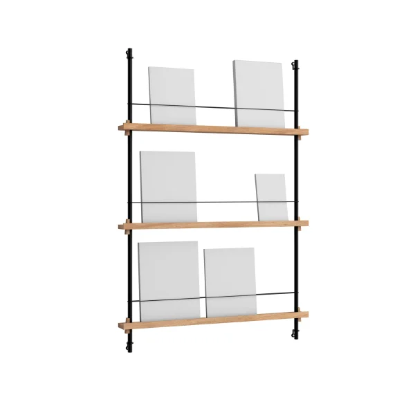 MOEBE Magazine Shelving magazine rack Oak-black, 85x115x7 cm, MS.115.1