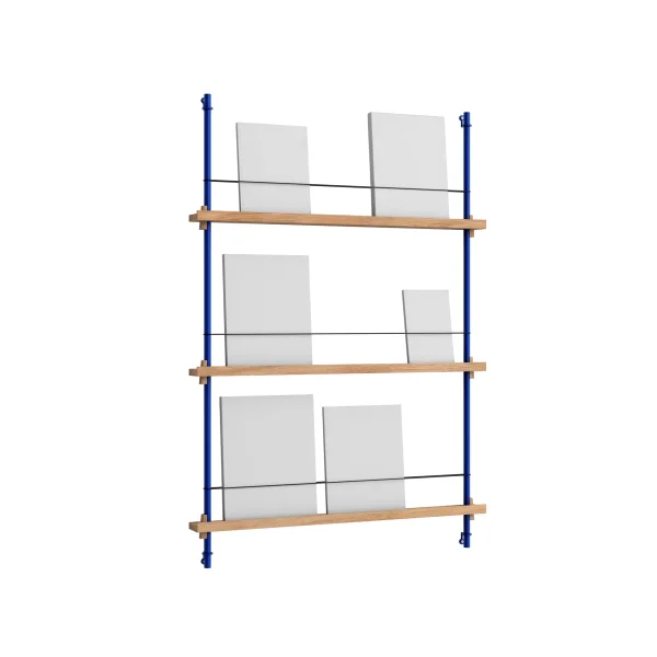 MOEBE Magazine Shelving magazine rack Oak-deep blue, 85x115x7 cm, MS.115.1