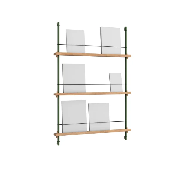 MOEBE Magazine Shelving magazine rack Oak-pine green, 85x115x7 cm, MS.115.1