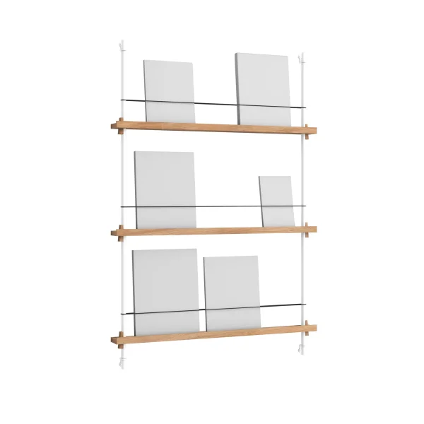 MOEBE Magazine Shelving magazine rack Oak-white, 85x115x7 cm, MS.115.1