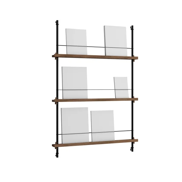 MOEBE Magazine Shelving magazine rack Smoked oak-black, 85x115x7 cm, MS.115.1
