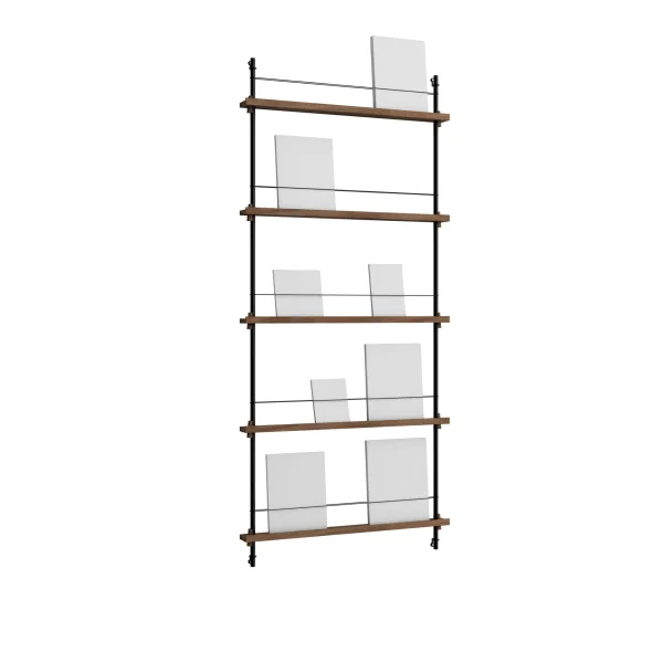 MOEBE Magazine Shelving magazine rack Smoked oak-black, 85x180x7 cm, MS.180.1