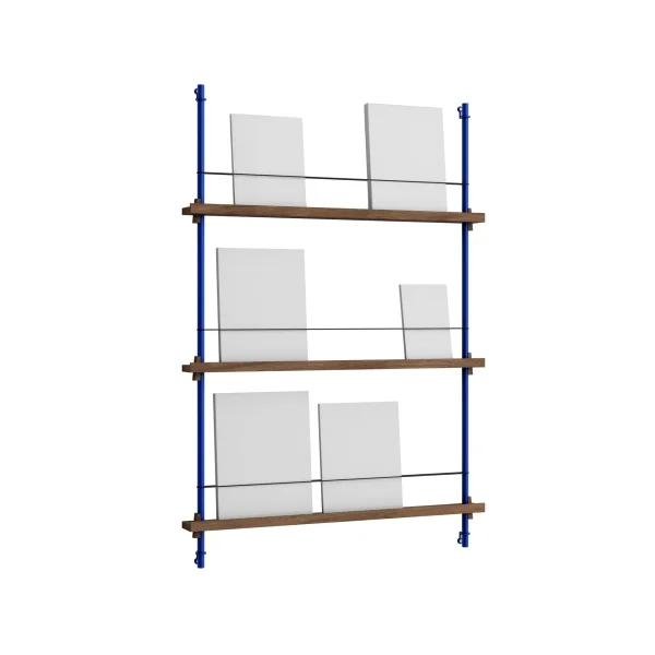 MOEBE Magazine Shelving magazine rack Smoked oak-deep blue, 85x115x7 cm, MS.115.1