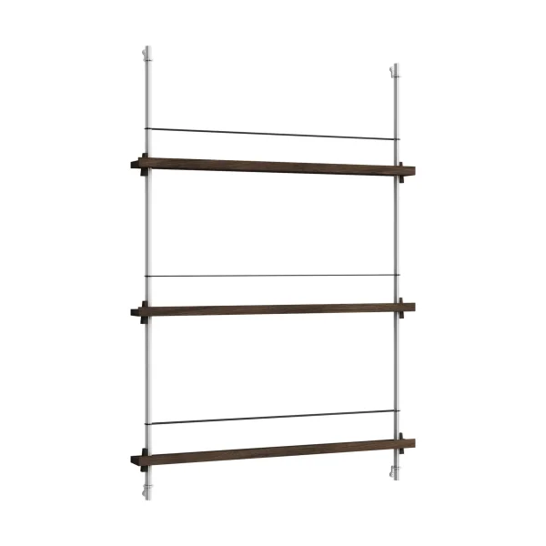 MOEBE Magazine Shelving magazine rack Smoked oak-stainless steel, 85x115x7 cm, MS.115.1