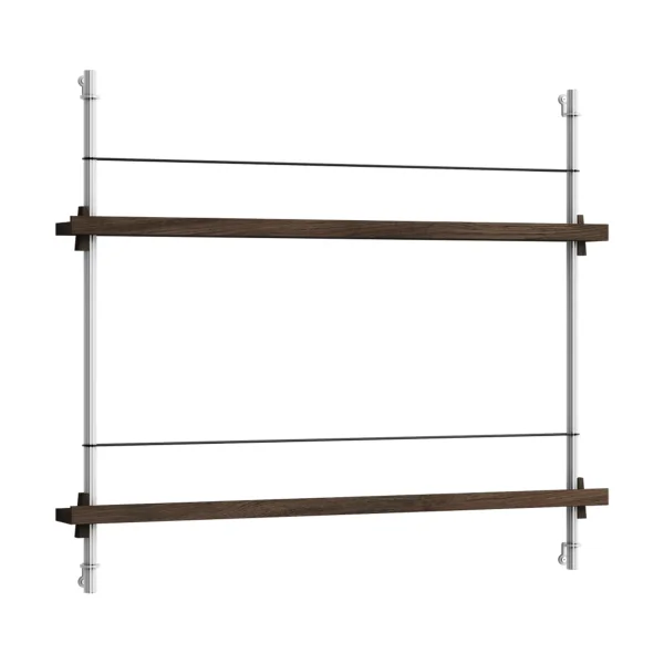 MOEBE Magazine Shelving magazine rack Smoked oak-stainless steel, 85x65x7 cm, MS.65.1
