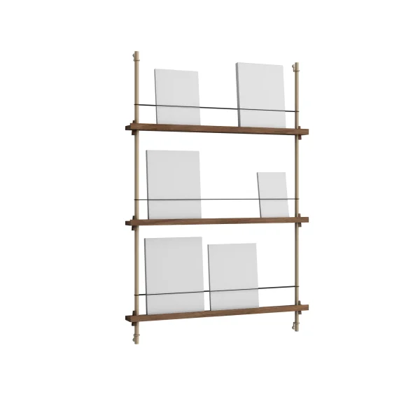 MOEBE Magazine Shelving magazine rack Smoked oak-warm grey, 85x115x7 cm, MS.115.1