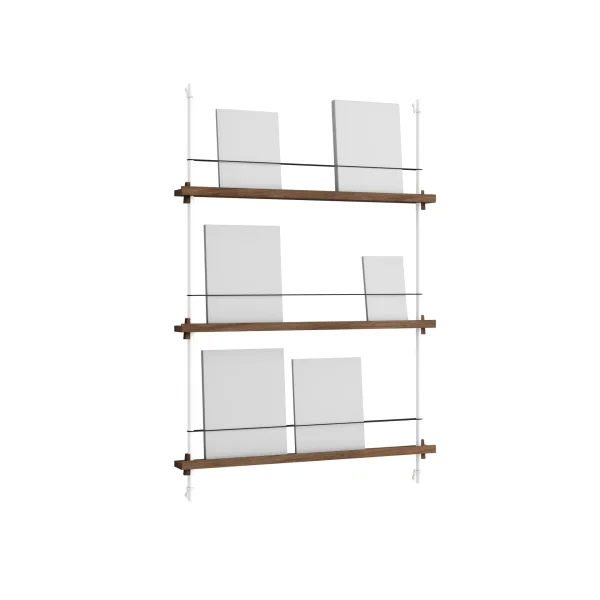 MOEBE Magazine Shelving magazine rack Smoked oak-white, 85x115x7 cm, MS.115.1