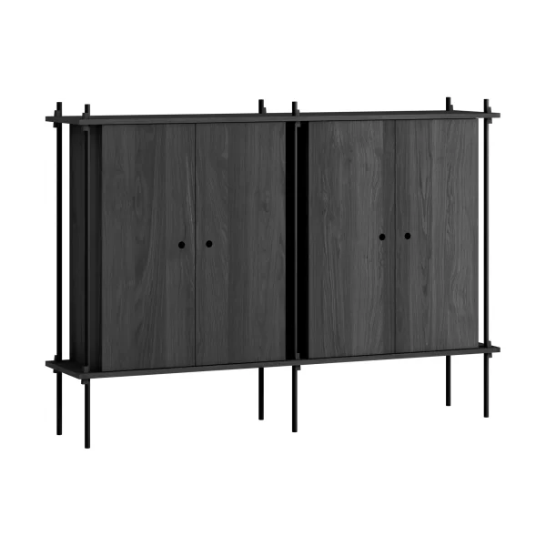 MOEBE Shelving System Cabinet cabinet Black, 163x115x35 cm, S.115.2.E