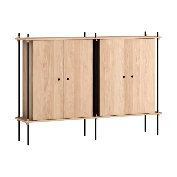 MOEBE Shelving System Cabinet cabinet Oak-black, 163x115x35 cm, S.115.2.E