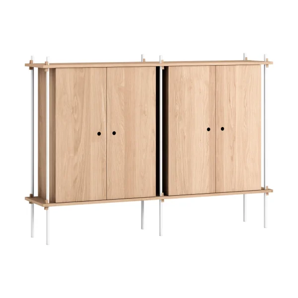 MOEBE Shelving System Cabinet cabinet Oak-white, 163x115x35 cm, S.115.2.E