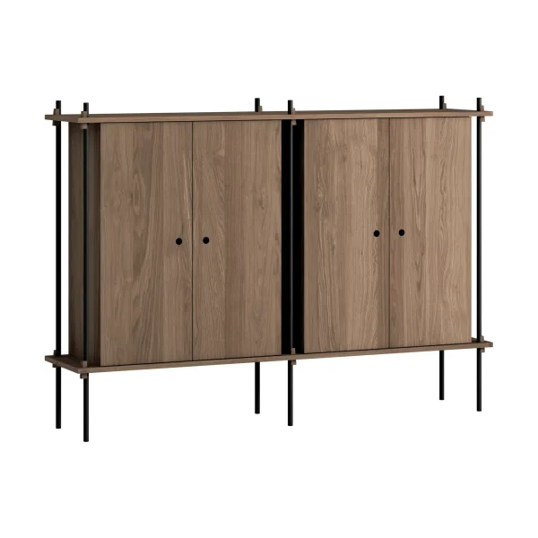 MOEBE Shelving System Cabinet cabinet Smoked oak-black, 163x115x35 cm, S.115.2.E