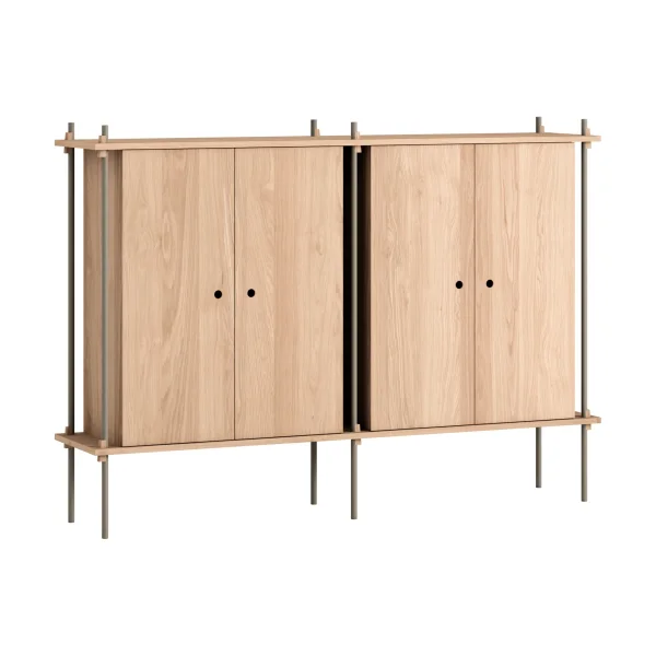 MOEBE Shelving System Cabinet Oak-warm grey, 163x115x35 cm, S.115.2.E