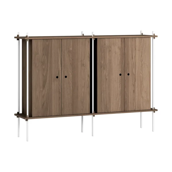 MOEBE Shelving System Cabinet Smoked oak-white, 163x115x35 cm S.115.2.E