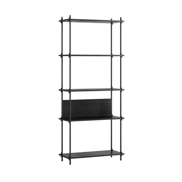 MOEBE Shelving System classic shelf Black, 86x200x35 cm, S.200.1.A