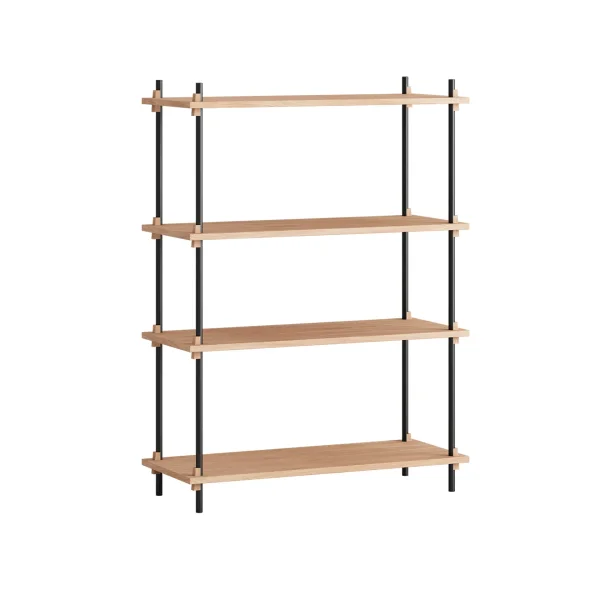MOEBE Shelving System classic shelf Oak-black, 86x115x35 cm, S.115.1.A